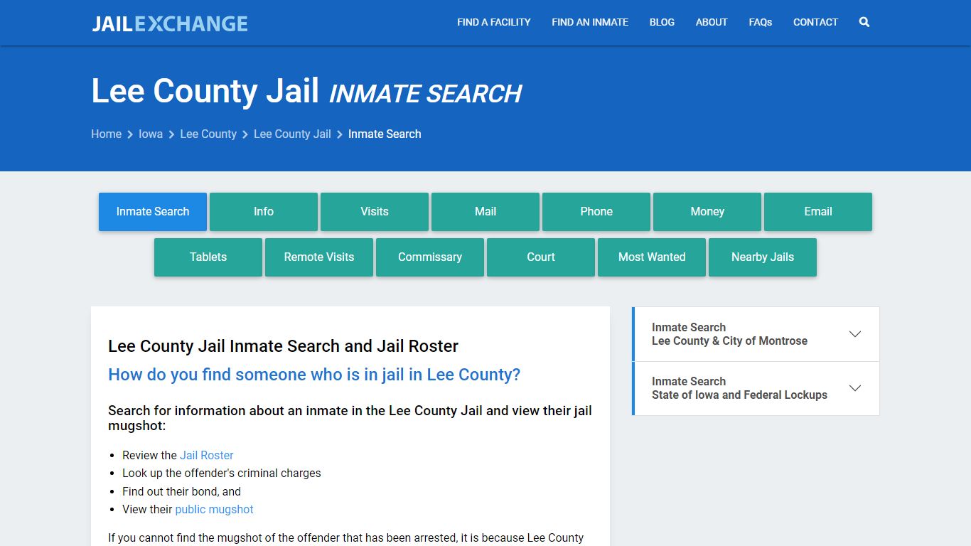 Lee County Jail Inmate Search - Jail Exchange